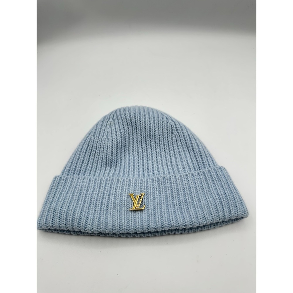 Louis Vuitton LV Beanie Knit Cap Cashmere Black Monogram Luxury Designer Hat